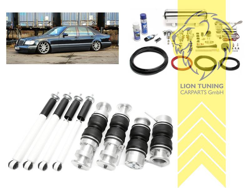 Nicht für Fahrzeuge mit Niveauregulierung / Luftfederung, 11,5L Tank chrom / ViAir Kompressor chrom, fest, weiss, Stahl verzinkt, Eintragungspflichtig / Teilegutachten wird nach Kauf spezifisch ausgestellt